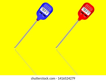 Vector set of thermometers for measuring temperature