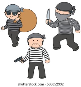 Vector Set Thief Stock Vector Royalty Free Shutterstock