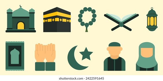 vector set of things related to Islam. Ramadan, Eid al-Fitr