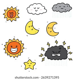 vector set of things in the sky