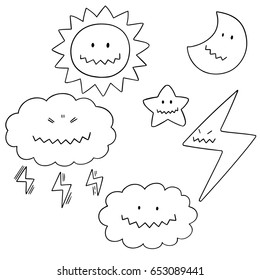 vector set of things in the sky