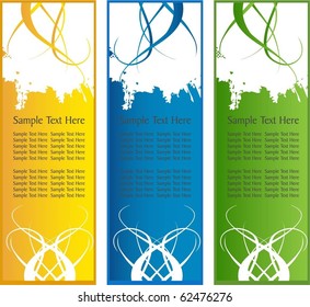 vector set of three banners