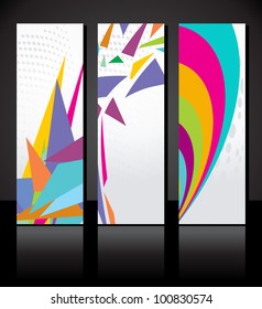 vector set of three colorful banners template