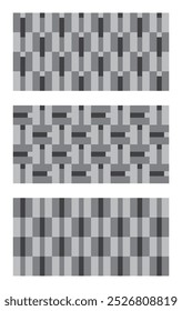 Conjunto vetorial de três fundos ladrilhados com padrão em escala de cinza diferentes.