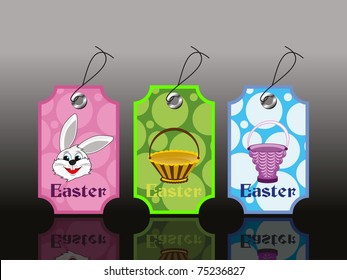 vector set of three easter sale tag