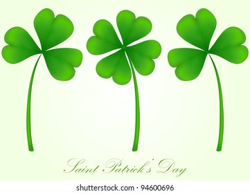 vector set of three and four leaf clover