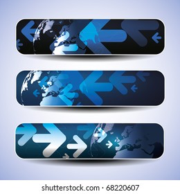 Vector set of three header design