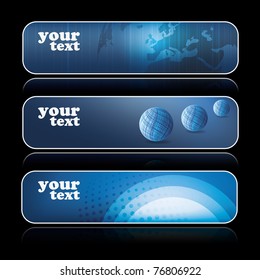 Vector set of three header design