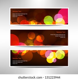 Vector set of three header designs business