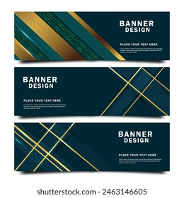 Vector set of three header designs business. Straight lines