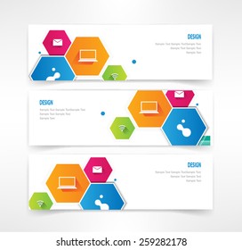 Three Line Header Vector Set Three Header Designs Business Stock Vector (Royalty Free ...
