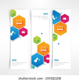 Vector set of three header designs business