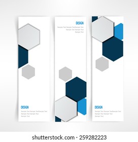 Vector set of three header designs business