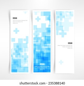 Vector set of three header medical designs business