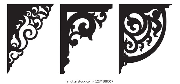 vector set of three ornamental corners