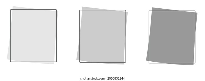 Vector set of three rectangle  backgrounds with copy space for text. Abstract. Grey color scheme. Design templates for social media.