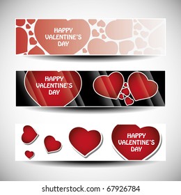 Vector set of three Valentine's Day header designs