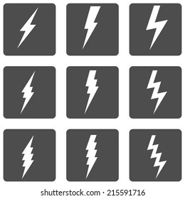 Vector Set of Thunder Lighting Icons