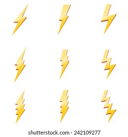 Vector Set of Thunder Lighting Icons