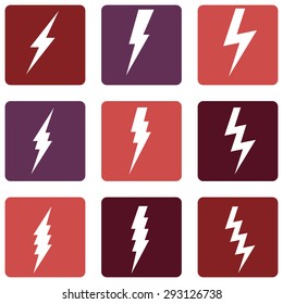 Vector Set of Thunder Lighting Icons