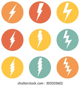 Vector Set of Thunder Lighting Icons
