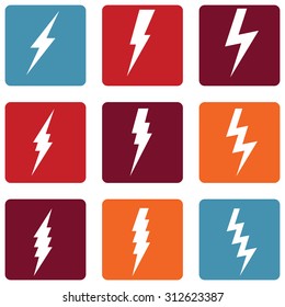 Vector Set of Thunder Lighting Icons