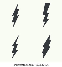 Vector set of  thunder lighting icons.  