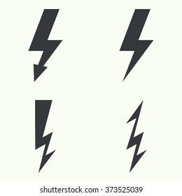 Vector set of  thunder lighting icons.  