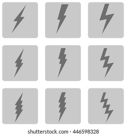 Vector Set of Thunder Lighting Icons
