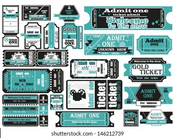 Vector set: tickets in different styles 