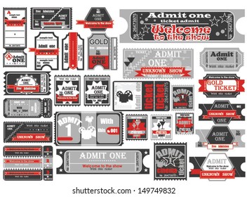 Vector set: tickets in different styles 