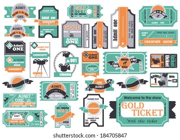 Vector set: tickets in different styles 