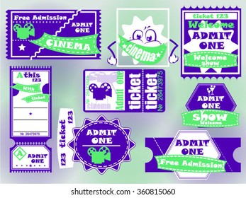 Vector set: tickets in different styles 