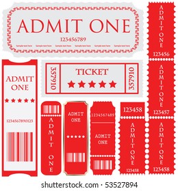 vector set: tickets in different styles