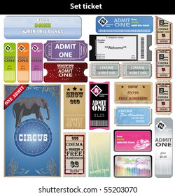 vector set: tickets in different styles