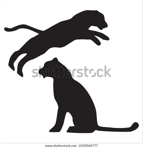 Vector Set Tigers Silhouettes Illustration Isolated Stock Vector Royalty Free 2204060777 