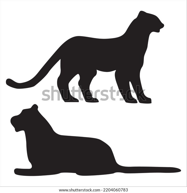 Vector Set Tigers Silhouettes Illustration Isolated Stock Vector Royalty Free 2204060783 
