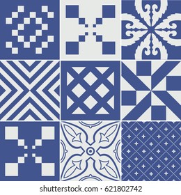 Vector set of tiles background. For wallpaper, backgrounds, decoration for your design, ceramic, page fill and more.