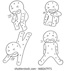 vector set of tired people