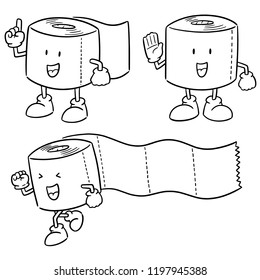 vector set of tissue paper cartoon