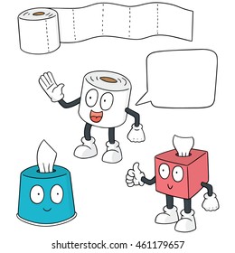 vector set of tissue paper cartoon