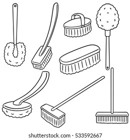 vector set of toilet brush