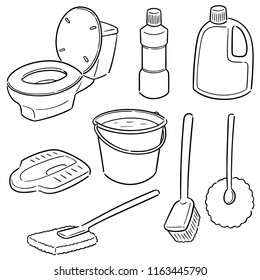 vector set of toilet cleaner