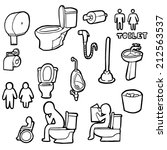 vector set of toilet icon