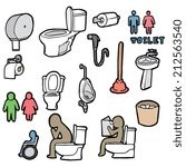 vector set of toilet icon