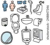 vector set of toilet icon
