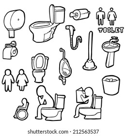 vector set of toilet icon