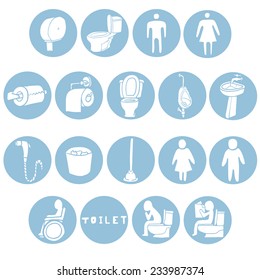 vector set of toilet icon