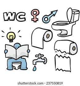 vector set of toilet icon