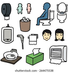 vector set of toilet icon